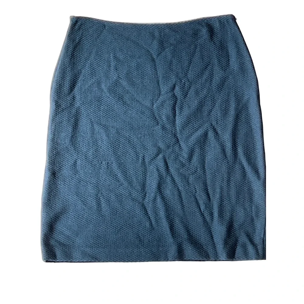 St. John‎ Teal Blue Santana Knit Wool Blend Pencil Skirt Womens Size 8